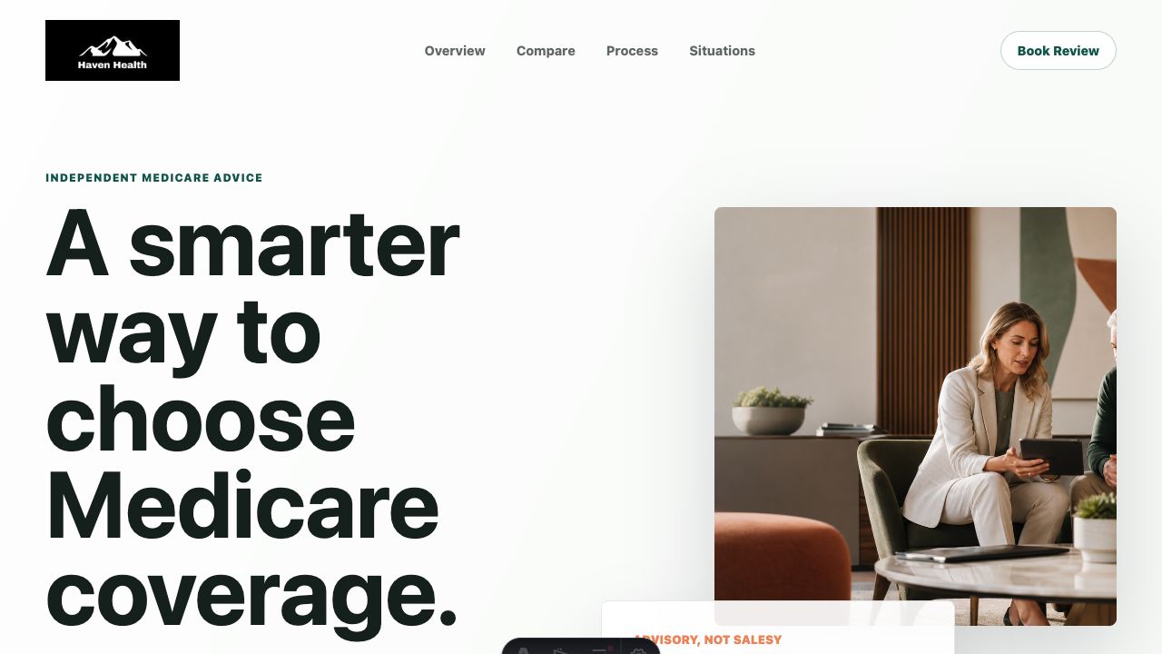 The Modern Health Advisor homepage preview